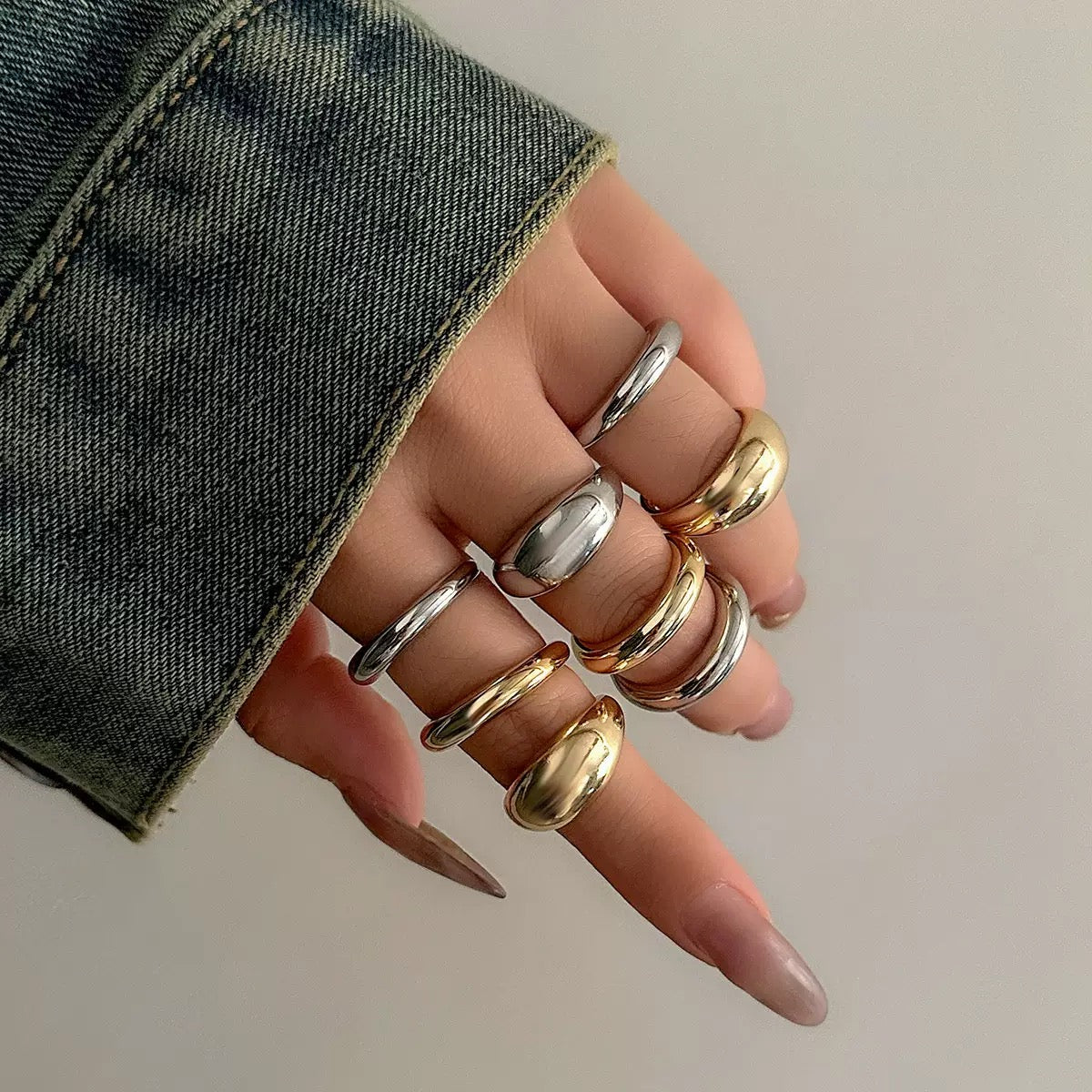 Silver & Gold Ring Set