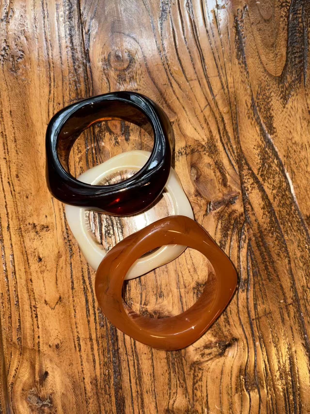 Sunset Glow Pack – Resin Bangles Trio