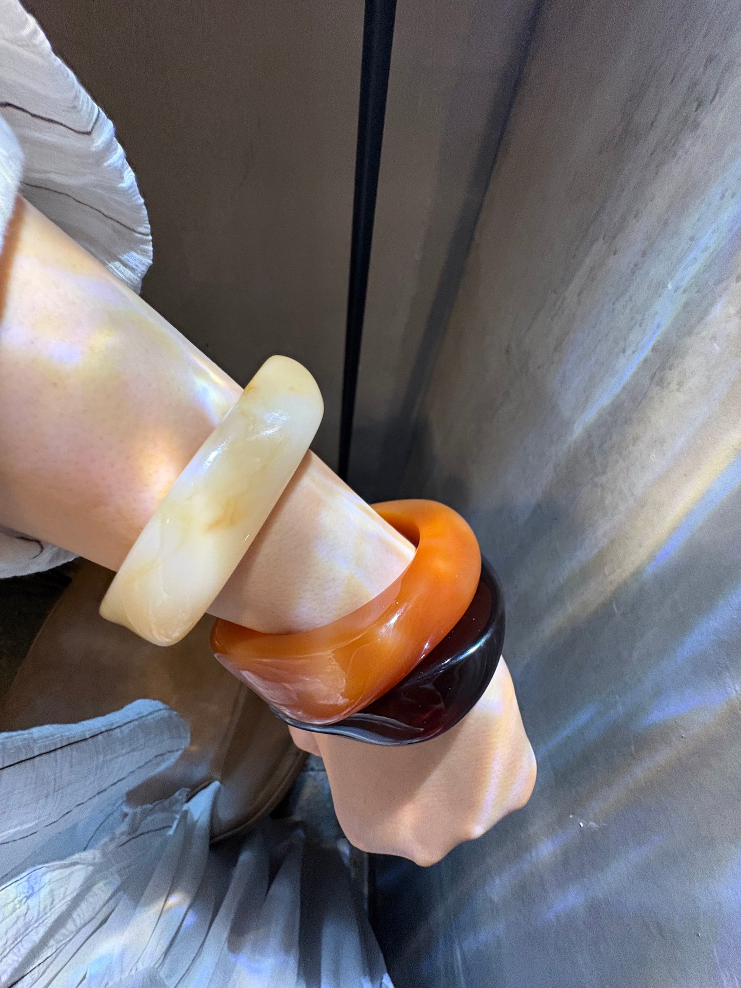 Sunset Glow Pack – Resin Bangles Trio