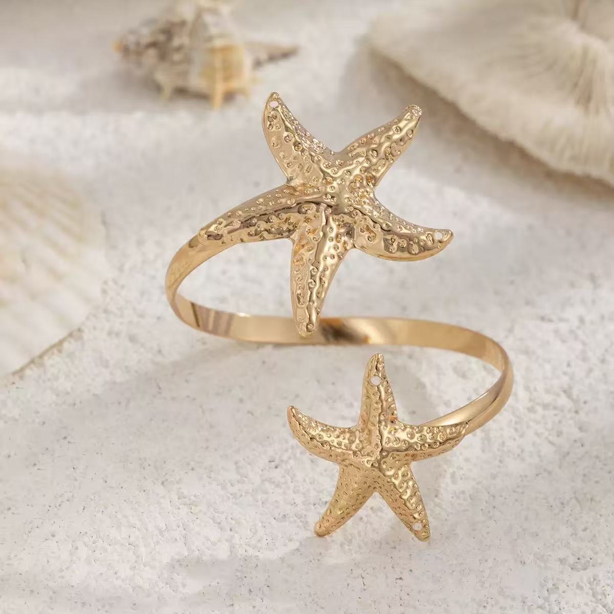 Starfish Gold Arm Cuff – Ocean-Inspired Elegance